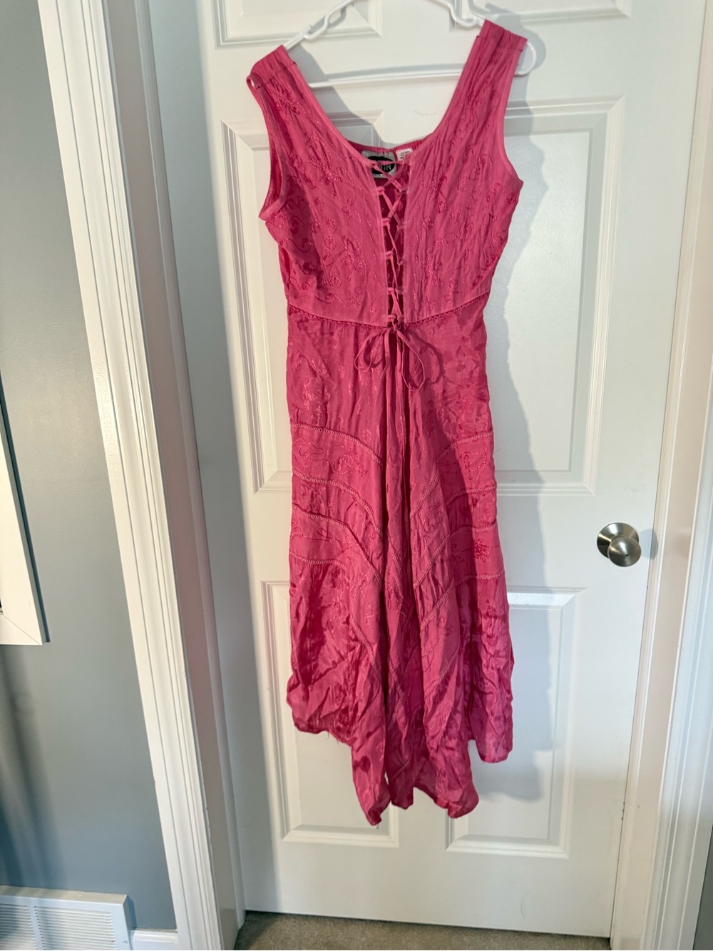 Vintage Mamta  Lace-Up Sleeveless Midi Dress
